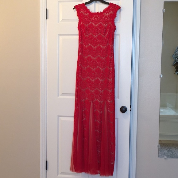 Betsy & Adam Red Evening Gown NWOT - Picture 1 of 5